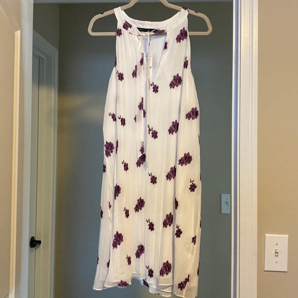 White House black market purple flower flowy dress - Picture 1 of 6